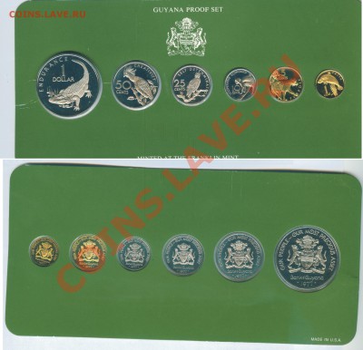 Набор Гайана 1с-1$ Proof (животные) - Graphic3