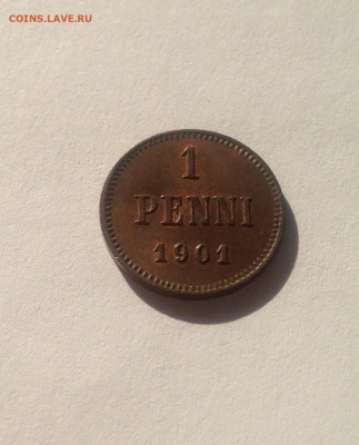 1 пенни Русская Финляндия 1901г., AU , до 07.02.20г. - 1p1
