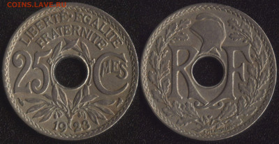 Франция 25 сантим 1923 до 22:00мск 06.02.20 - Франция 25 сантим 1923 -40