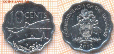 Багамы 10 центов 2010 г. , до 7.02.2020 г. 22.00 по Москве - Багамы 10 центов 2010  8456