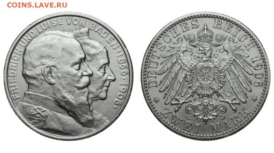 Баден. 2 марки 1906 г. Золотая свадьба. До 05.02.20. - Р201.JPG