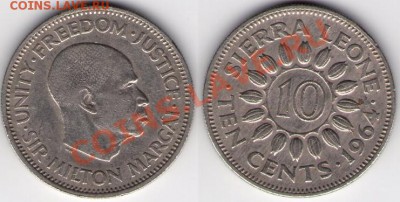 >L< Сиерра Леоне 10 центов 1964 до 20.08.11 22:00 - SL10