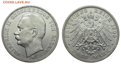 Баден. 3 марки 1909 г. Фридрих II. До 05.02.20. - DSH_6633.JPG