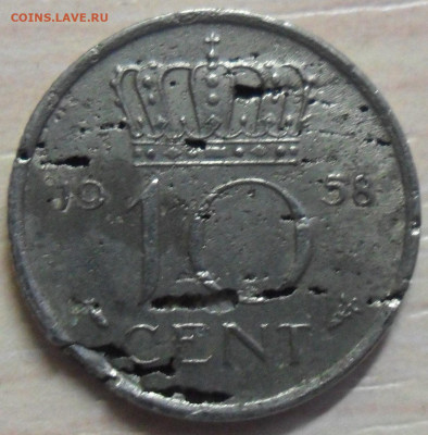 Франция 50 сантимов 1942 и другие - опознание и оценка. - Нидерланды 10 цент 1958 1