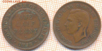 Австралия полпенни 1938 г.,до 8.02.2020 г. 22.00 по Москве - Австралия полпенни 1938 8627