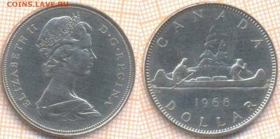 Канада 1 доллар 1968 г., до 8.02.2020 г. 22.00 по Москве - Канада 1 дорллар 1968  8631