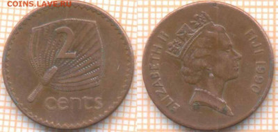 Фиджи 2 цента 1990 г.,до 9.02.2020 г. 22.00 по Москве - Фиджи 2 цента 1990 8944