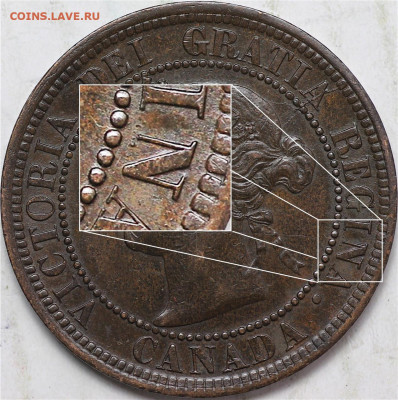Канада. Монеты периода правления королевы Виктории 1858-1901 - 1-cent-1892-broken-n-in-canada-penny-1892