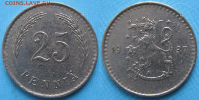 18.Монеты Финляндии - 18.28. -Финляндия 25 пенни 1937    160-ак2-3612