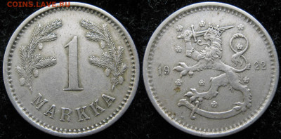 18.Монеты Финляндии - 18.32. -Финляндия 1 марка 1922    3346