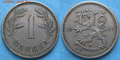 18.Монеты Финляндии - 18.33. -Финляндия 1 марка 1924    180-ак21-4110