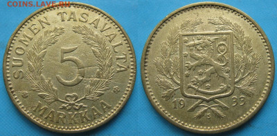 18.Монеты Финляндии - 18.34. -Финляндия 5 марок 1933 S    3219