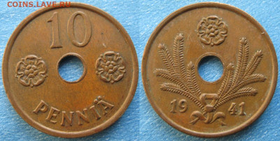18.Монеты Финляндии - 18.42. -Финляндия 10 пенни 1941    188-ас50-9722