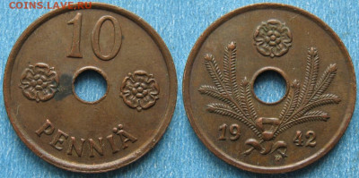 18.Монеты Финляндии - 18.43. -Финляндия 10 пенни 1942    187-ас47-9713
