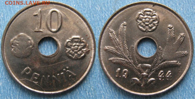 18.Монеты Финляндии - 18.48. -Финляндия 10 пенни 1944     180-к44-9916