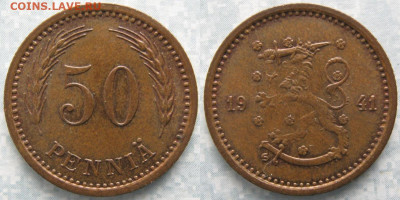 18.Монеты Финляндии - 18.53. -Финляндия 50 пенни 1941    168-ак3-3643