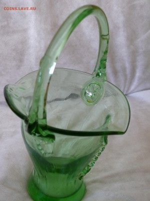 Ваза-конфетница Зеленое гутное стекло - P1810177.JPG