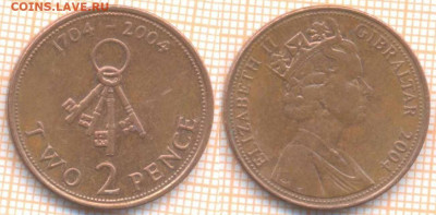 Гибралтар 2 пенса 2004 г. 300 лет, до 10.02.2020 г. 22.00 по - Гибралтар 2 пенса 2004 8960