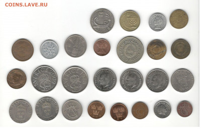 Иностранные монеты, 200 штук, 40 стран - ФИКС цены - Подборка иностранных, скан В, сторона 2