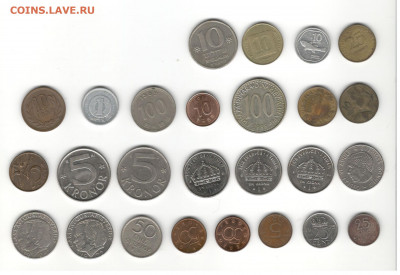 Иностранные монеты, 200 штук, 40 стран - ФИКС цены - Подборка иностранных, скан В, сторона 1