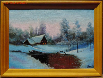 Картина холст масло Избушка в лесу - DSCN8152