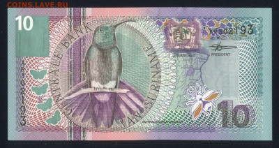 Суринам 10 гульденов 2000 unc 11.02.20. 22:00 мск - 2