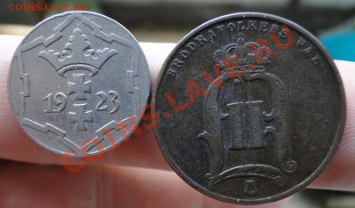 10 пфенингов 1923, 5 эре 1874 - DSC02979.JPG