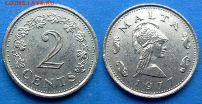 Мальта - 2 цента 1977 года до 11.02 - Мальта 2 цента, 1977