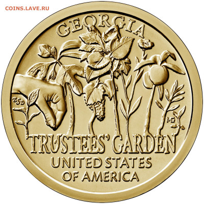 1 доллар — «Изобретения Америки» ("American Innovation") - 2019-american-innovation-one-dollar-coin-georgia-uncirculated-reverse