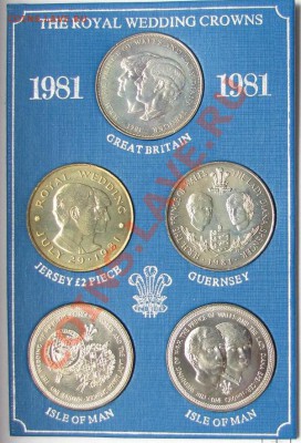 О-в МЭН, Гернси, Джерси Комплект Крон 1981 г. ___20.08.11 в - 5 Crown set 1981 Wedding.JPG