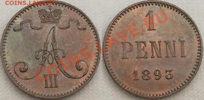 1 ПЕННИ 1893 ГОДА. Александр III. - 777