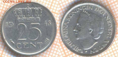 Нидерланды 25 центов 1948 г., до 13.02.2020 г. 22.00 по Моск - Нидерланды 25 центов 1948 12