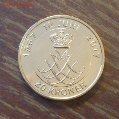 ДАНИЯ - 20 крон Золотая свадьба до 14.02, 22.00 - Дания 20 кр Серебряная свадьба_1