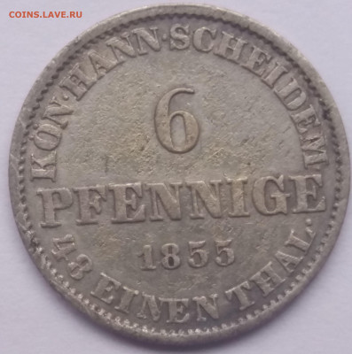 Ганновер 6 пфеннигов, 1855 - 20200209_160124