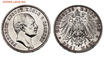 ГЕРМАНИЯ, 3 марки Саксония 1909, до 13.02.2020 22:00 - 132464647