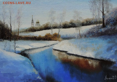 Картина холст масло Зимняя речка - DSCN8160