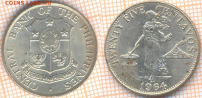 Филиппины 25 сентаво 1964 г., до 16.02.2020 г. 22.00 по Мос - Филиппины 25 сентаво 1964 7564
