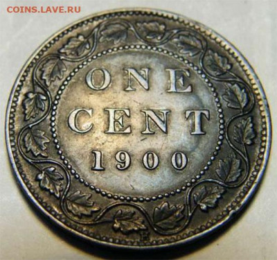 Канада. Монеты периода правления королевы Виктории 1858-1901 - 1-cent-1900-ghosting-1900