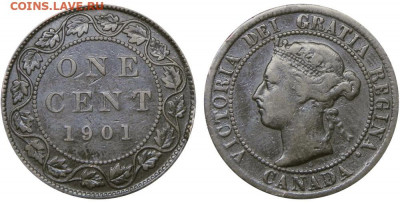 Канада. Монеты периода правления королевы Виктории 1858-1901 - 1-cent-1901-g