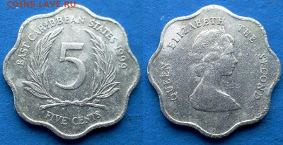 Восточные Карибы - 5 центов 1999 года до 15.02 - Восточные Карибы 5 центов, 1999