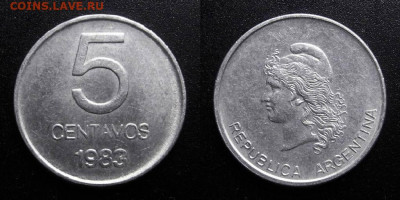 Аргентина – 5 сентаво (1983) до 12.02 (22.00) - Аргентина – 5 сентаво (1983) №1