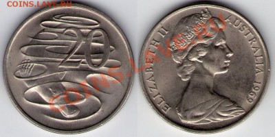 >Утконос< Австралия 20 центов 1969 до 22.08.11 22:00 - АвстУтк