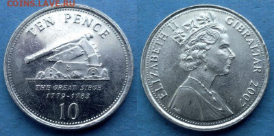 Гибралтар - 10 пенсов 2007 года до 17.02 - Гибралтар 10 пенсов, 2007
