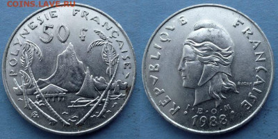Французская Полинезия - 50 франков 1988 года до 17.02 - Французская Полинезия 50 франков, 1988