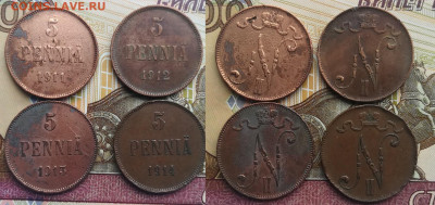 5 пенни с 1898 по 1917 по фиксу по 200 руб - 5 пенни 1911,12,13,14