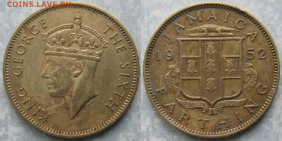 Брит Ямайка фартинг 1952 до 18-02-20 в 22:00 - Брит Ямайка фартинг 1952     8666