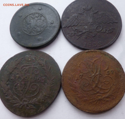крестовой 1730-массон 1832-2штуки 2 копейки 1757-63г - ъъ4