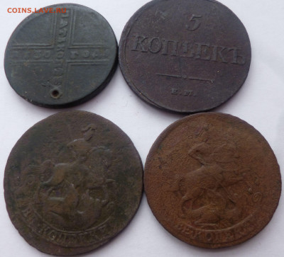 крестовой 1730-массон 1832-2штуки 2 копейки 1757-63г - ъъ3