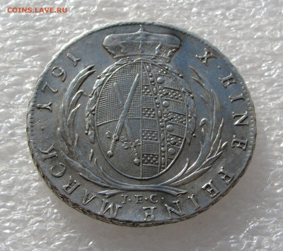 Курфюршество Саксония. Фридрих Август I. 1 ТАЛЕР 1791 года. - 1тлр1791 (4).JPG
