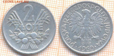 Польша 2 злотых 1960 г., до 18.02.2020 г. 22.00 по Москве - Польша 2 злотых 1960 85